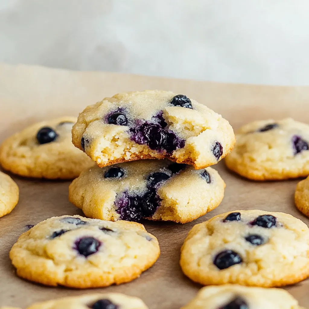 Blueberry cookies on a paper towel.