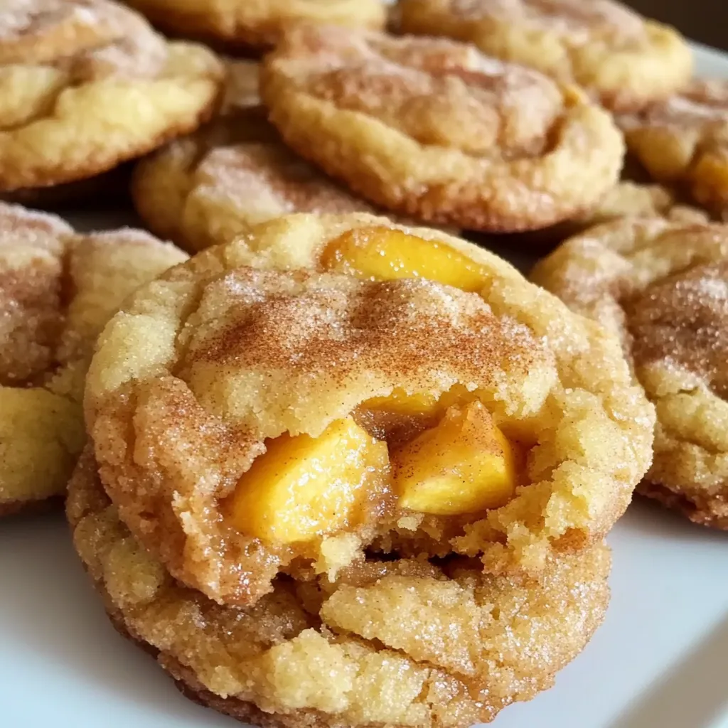 A plate of cookies with a peach cookie in the center.