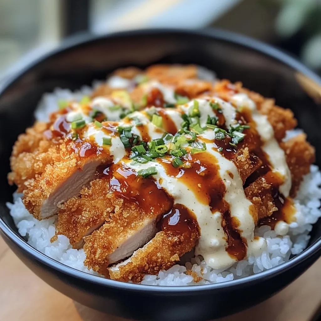 A bowl of food with sauce and rice.
