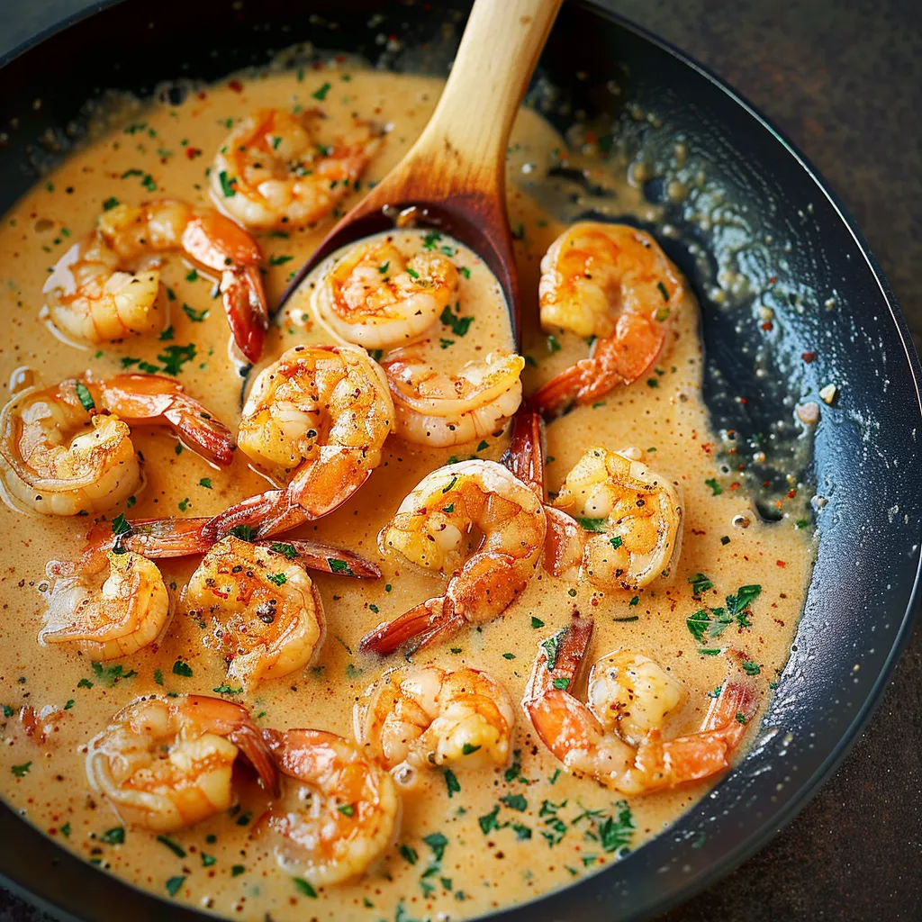 A bowl of shrimp and sauce.