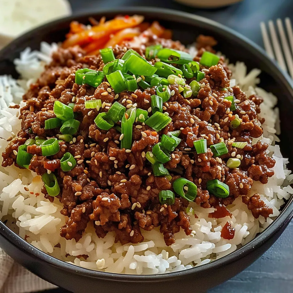 A bowl of food with rice and meat.