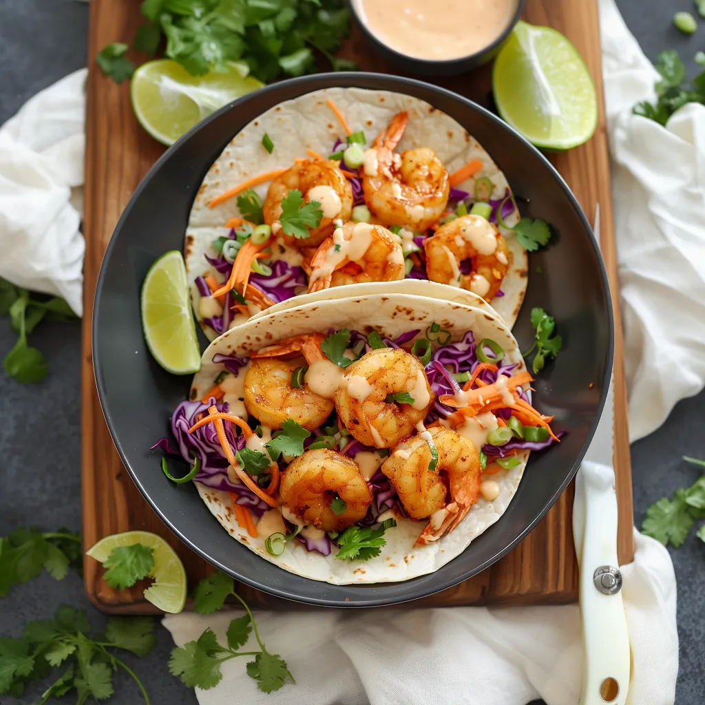 A plate of food with shrimp and vegetables.