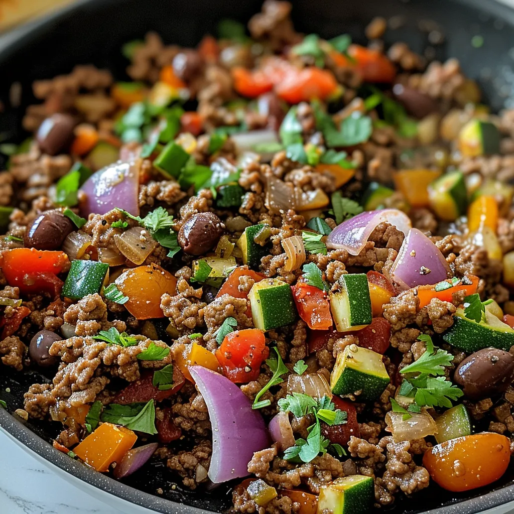 A bowl of meat and vegetables.