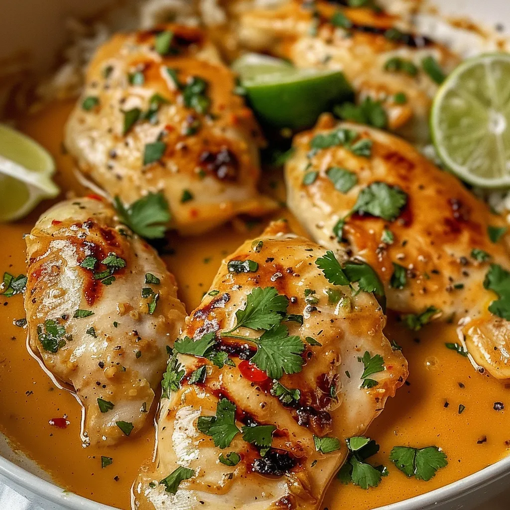 A bowl of chicken with a sauce.