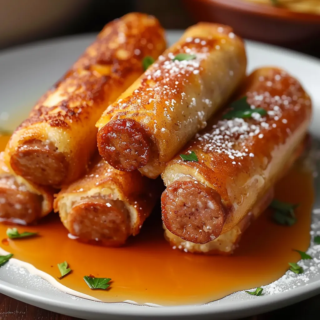 A plate of food with a sauce on it.