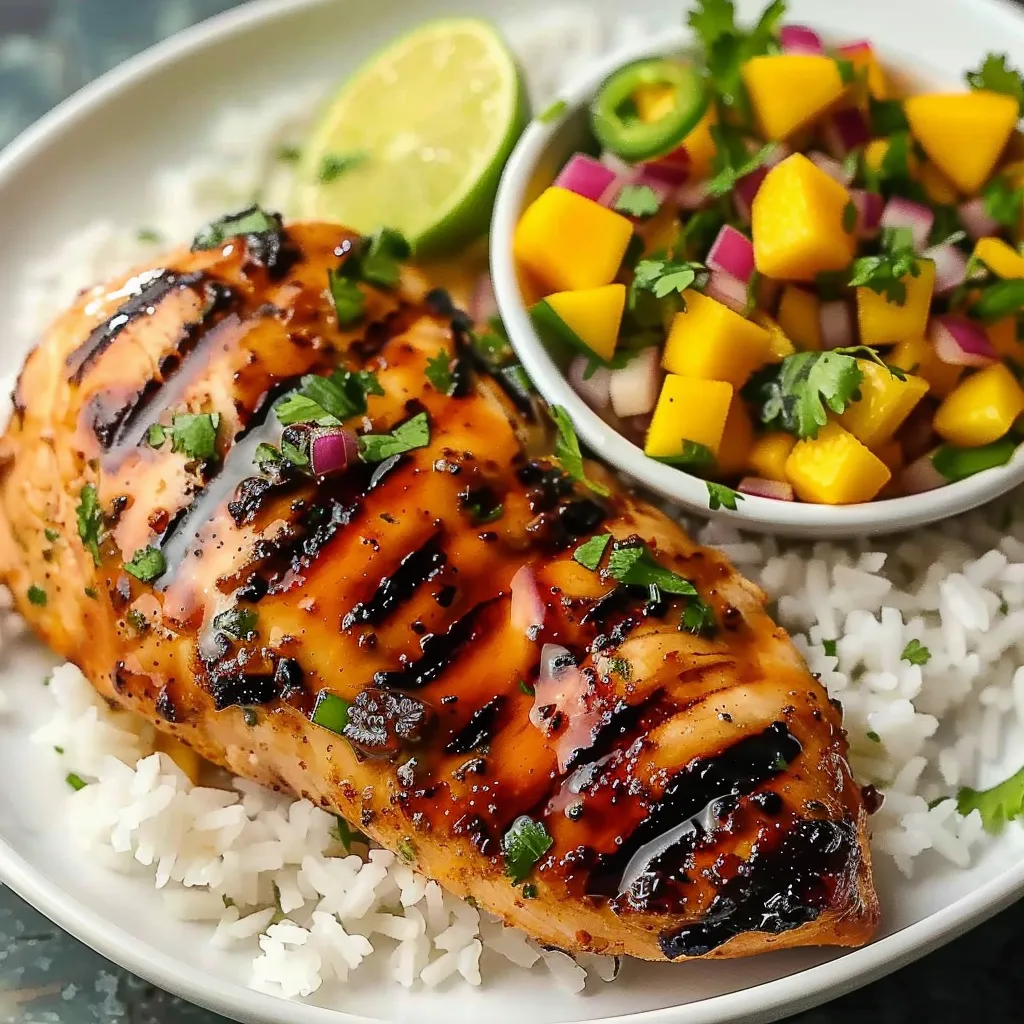 A plate of food with rice, chicken, and vegetables.