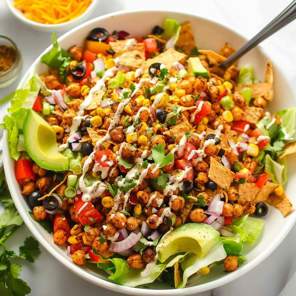 A bowl of food with chips and salsa.