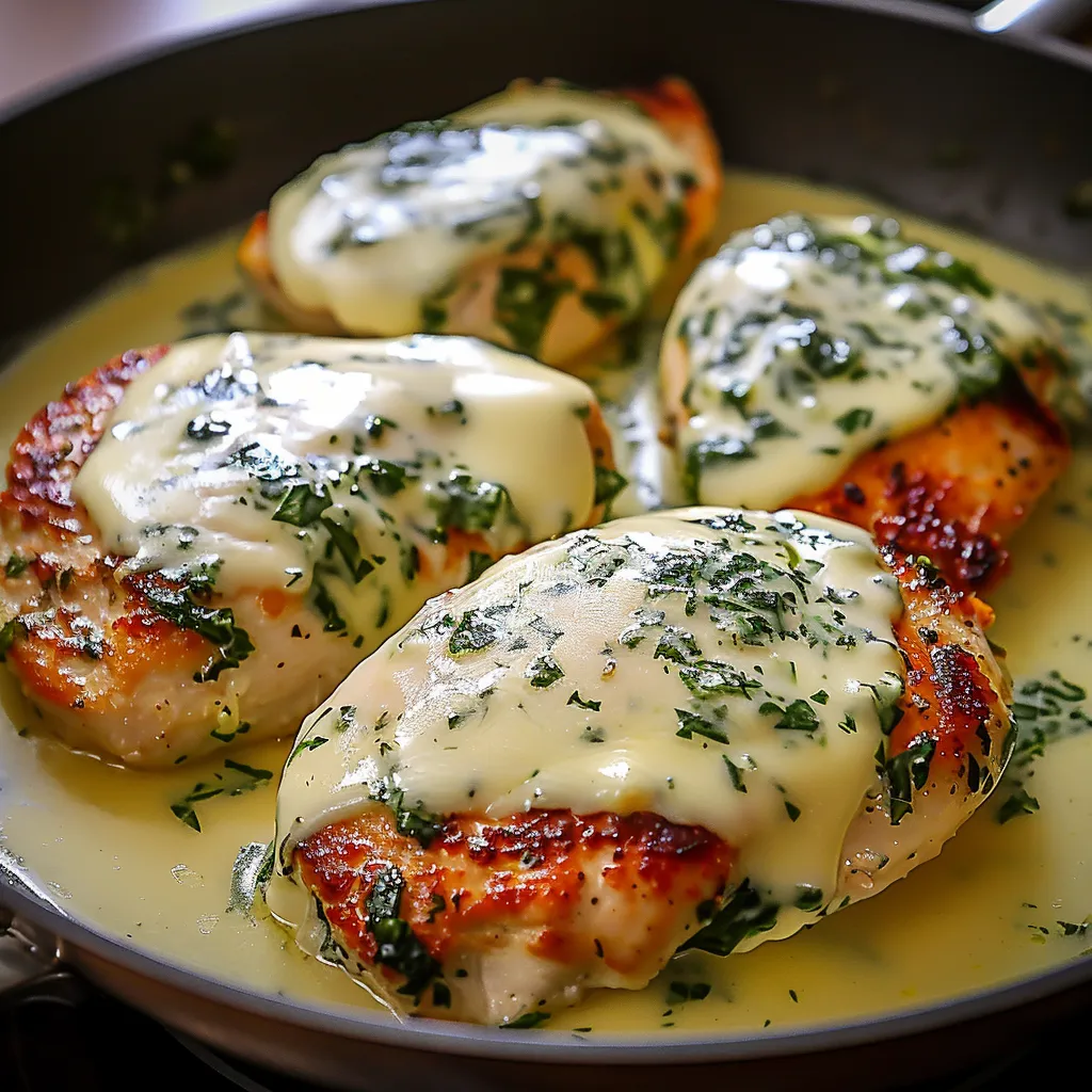 A pan of chicken with sauce.
