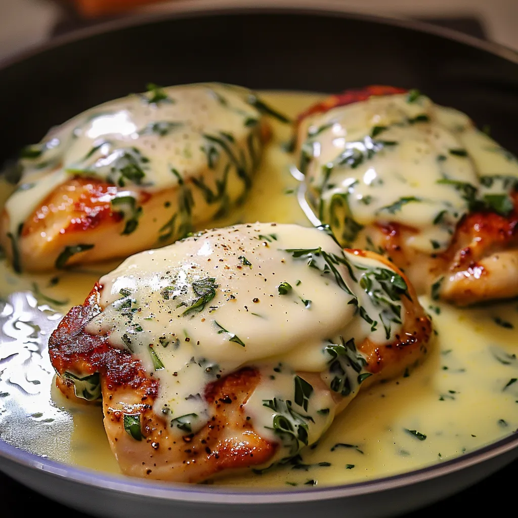 A plate of chicken covered in sauce.