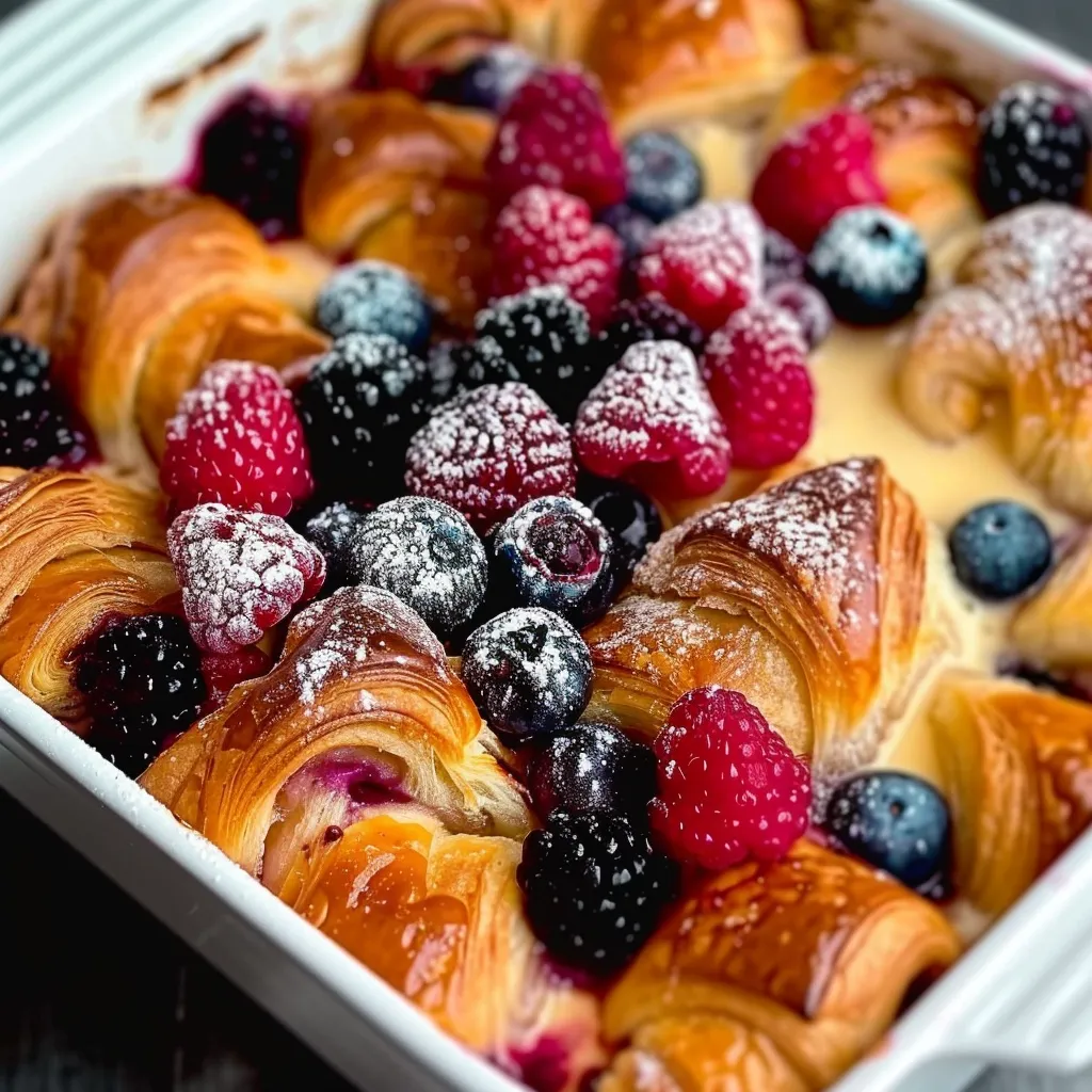 A white bowl filled with a pastry and berries.