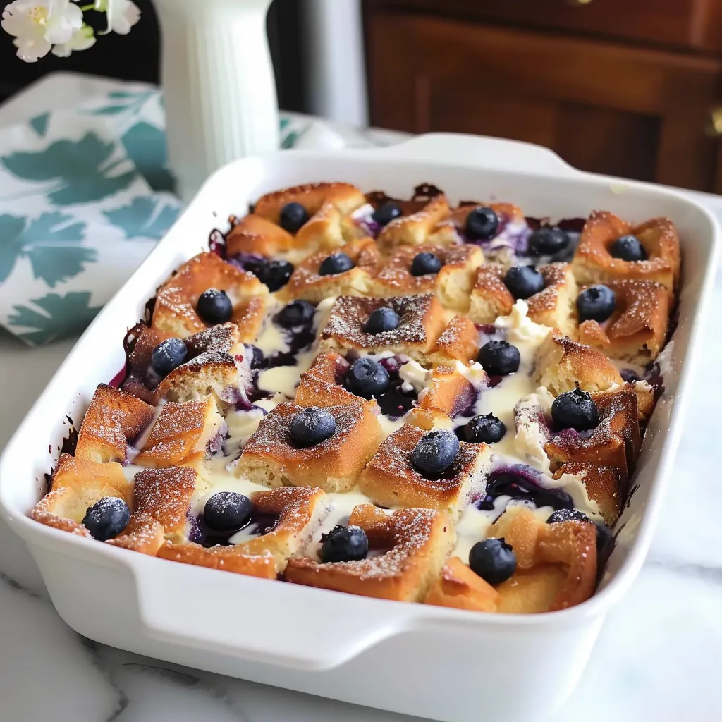 A white bowl filled with blueberry cake.