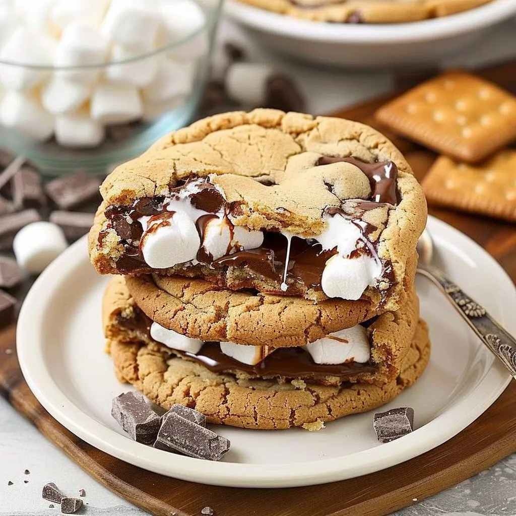 A plate of cookies with marshmallows on top.
