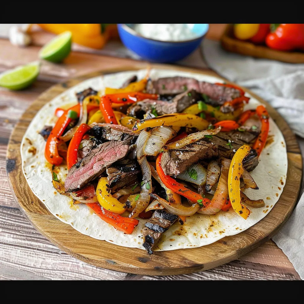 A plate of food with meat and peppers.