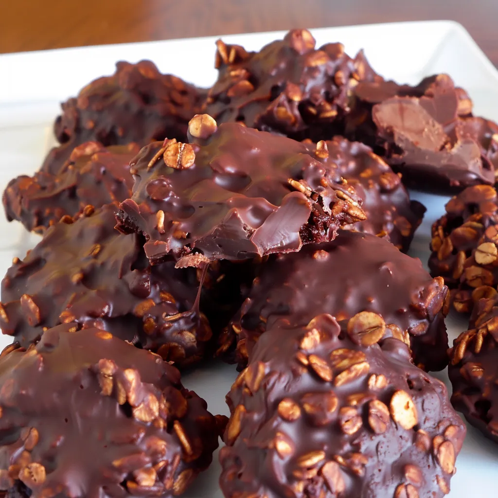 A plate of chocolate covered peanut butter balls.