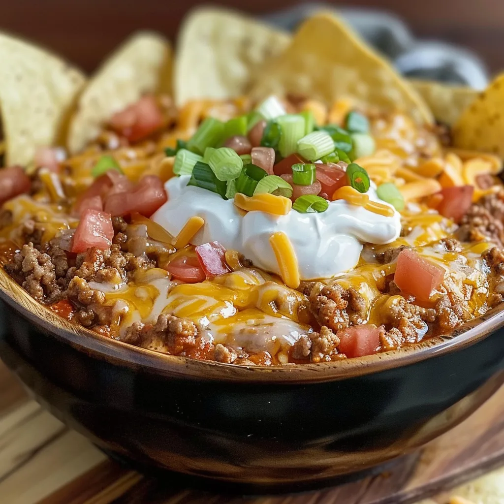A bowl of chili with cheese and tomatoes.