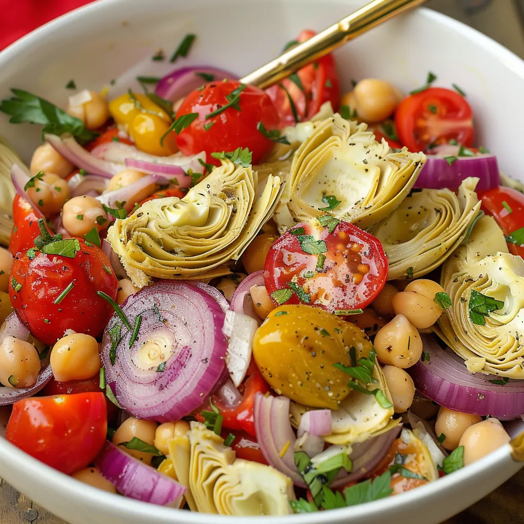 A bowl of vegetables with tomatoes, onions, lettuce, and beans.