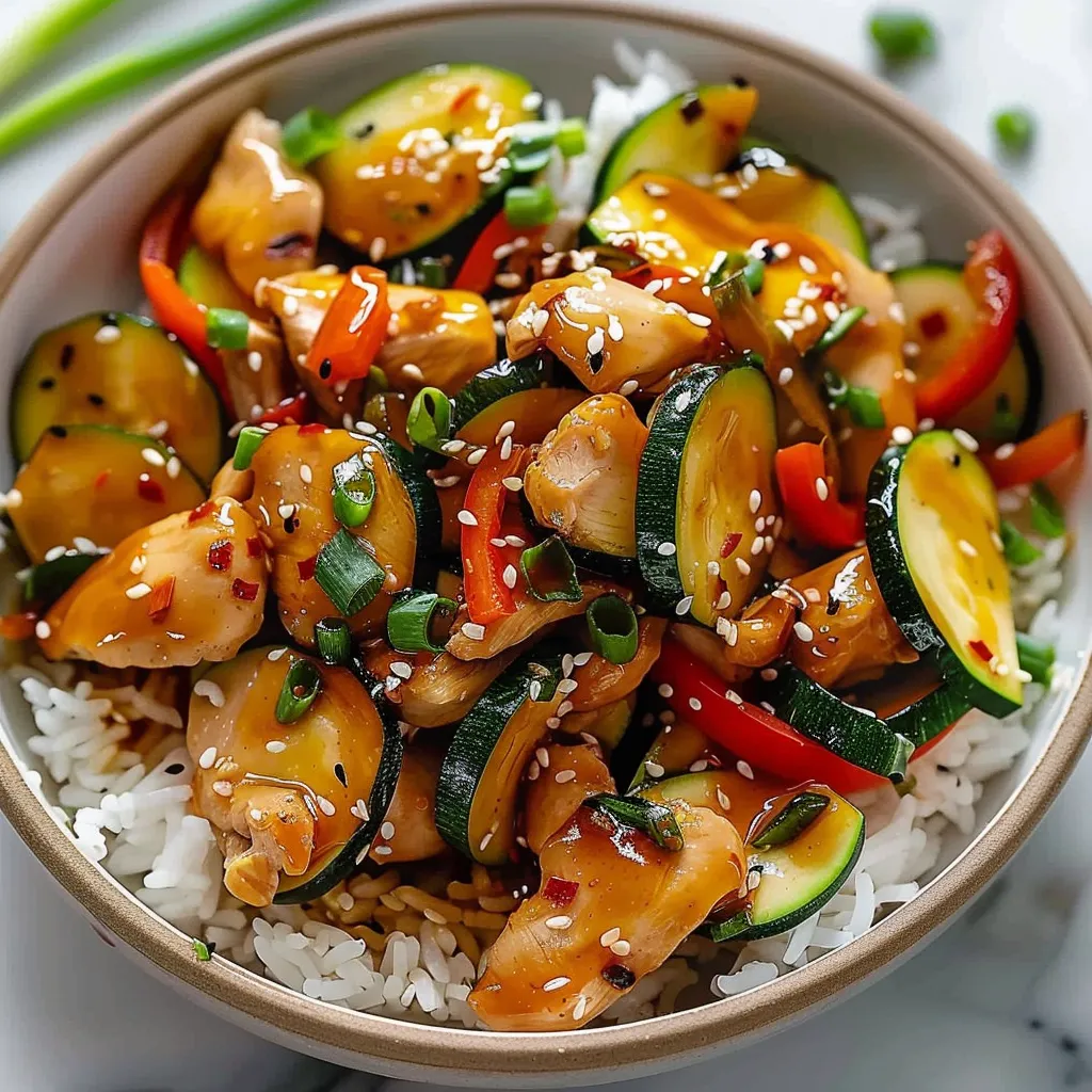 A bowl of chicken and vegetables.