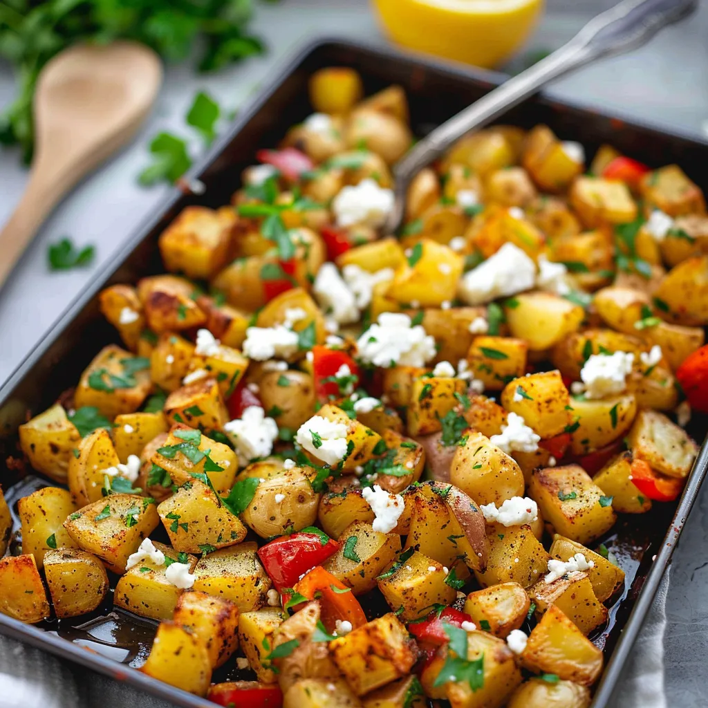 A pan of food with a wooden spoon in it.