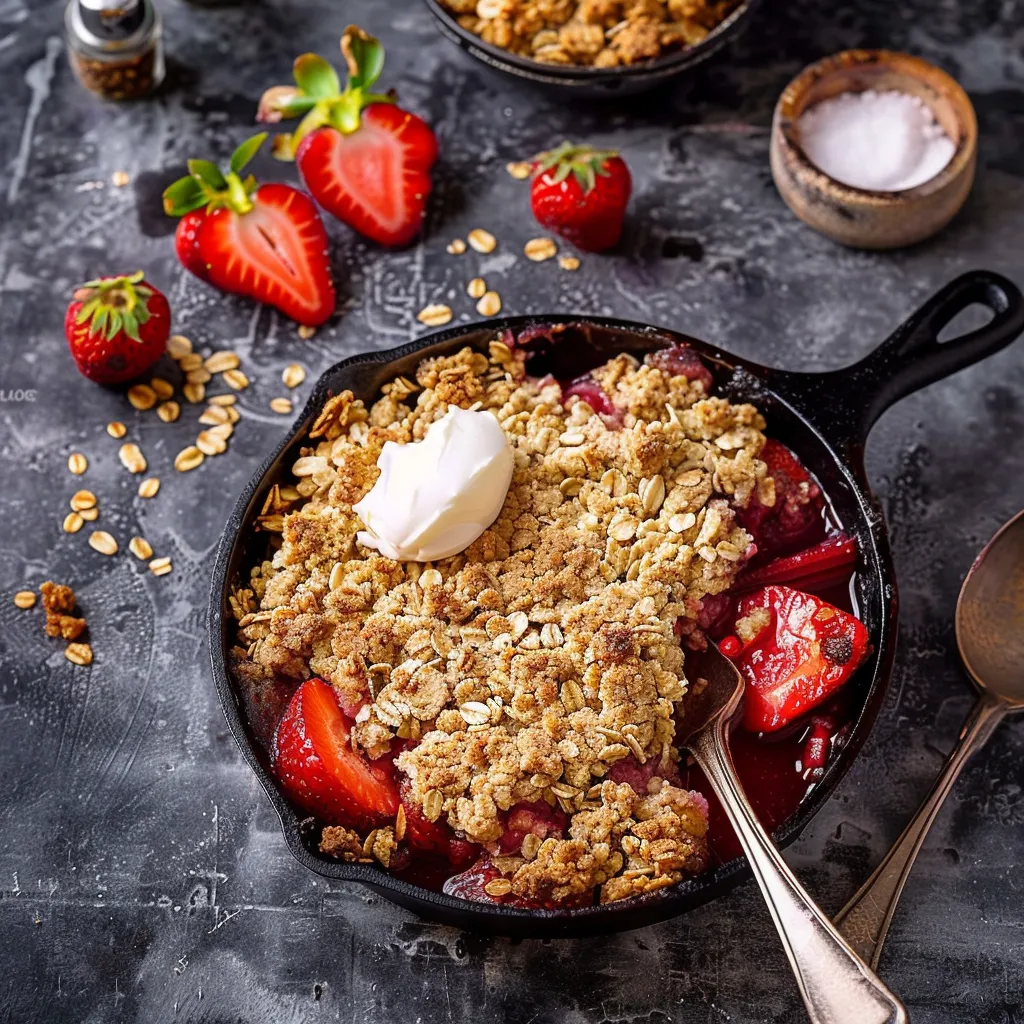 A bowl of strawberries and oatmeal.