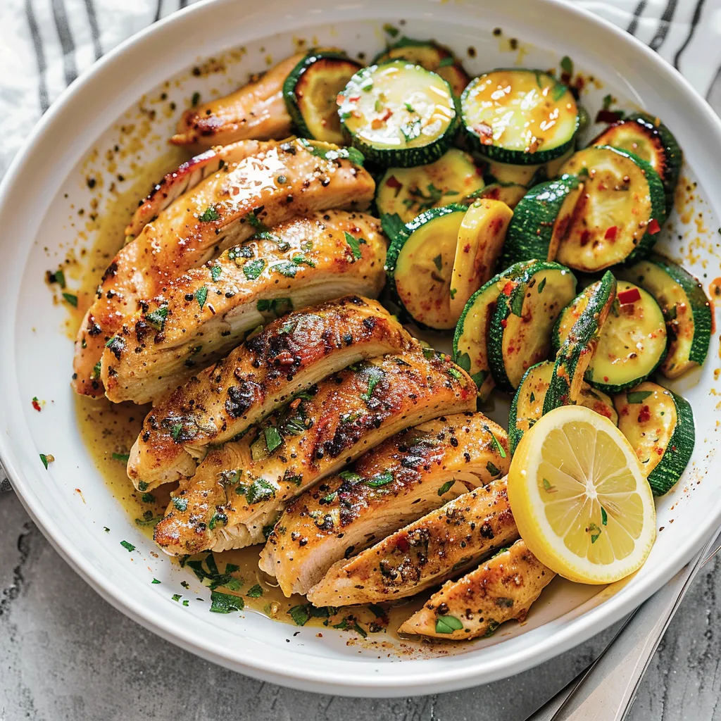 A plate of chicken and vegetables.
