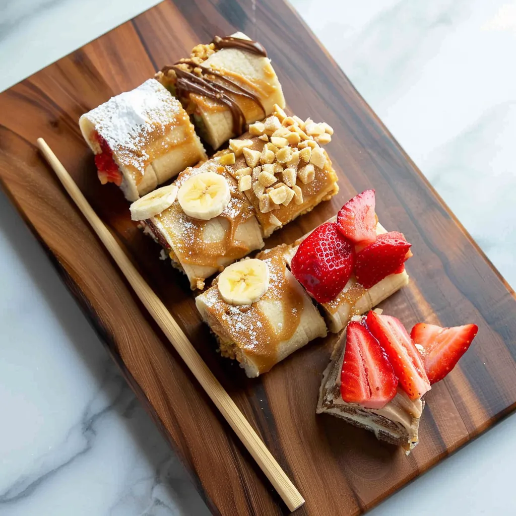 A plate of food with a banana, strawberry, and walnut.