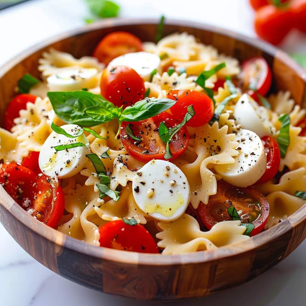 A bowl of pasta with tomatoes and cheese.