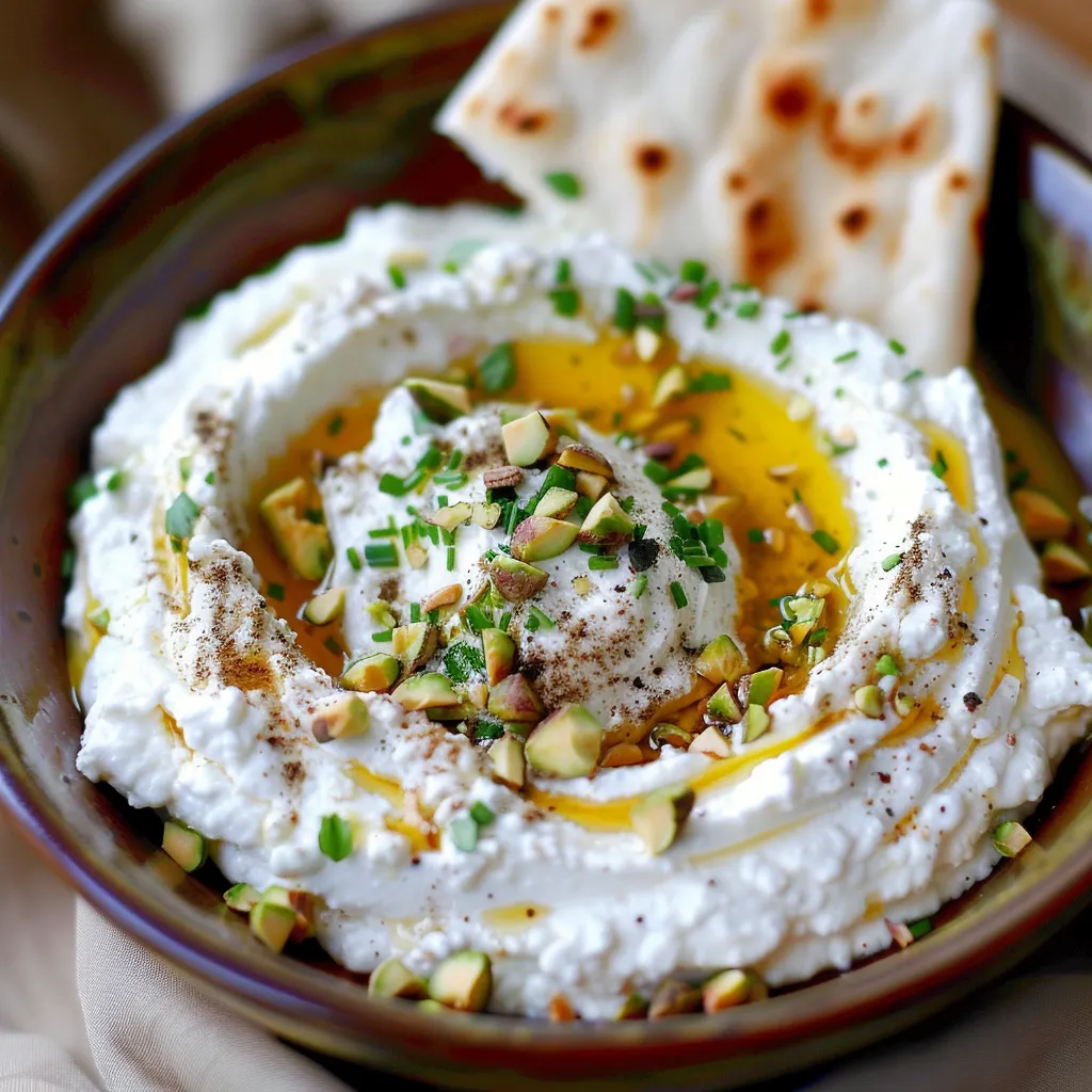 A bowl of hummus with pine nuts.
