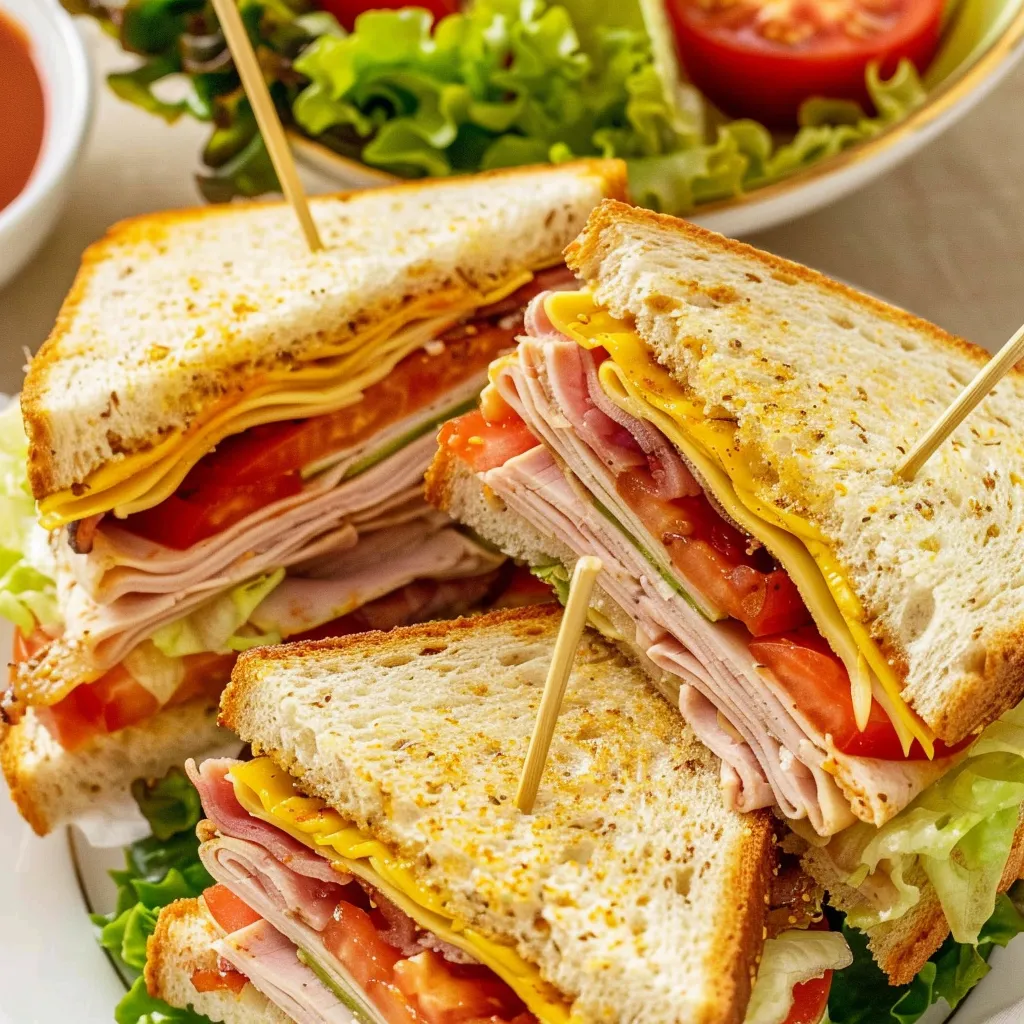 A sandwich with tomatoes and lettuce.