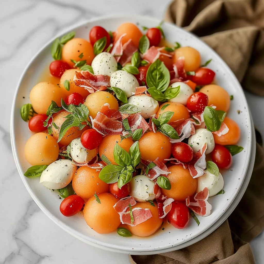 A white plate with a variety of food items including tomatoes, cheese, and spinach.