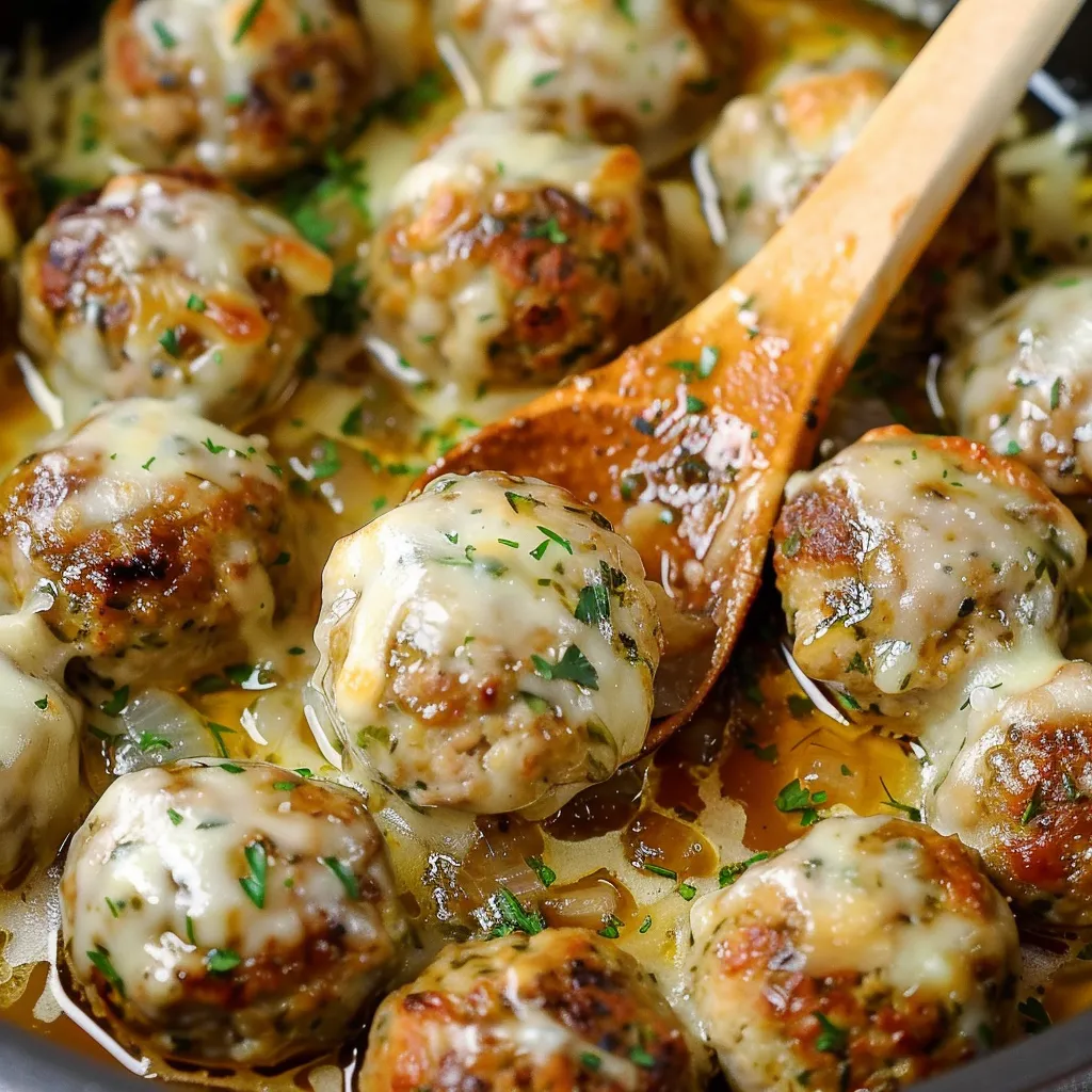 A bowl of meatballs with cheese.