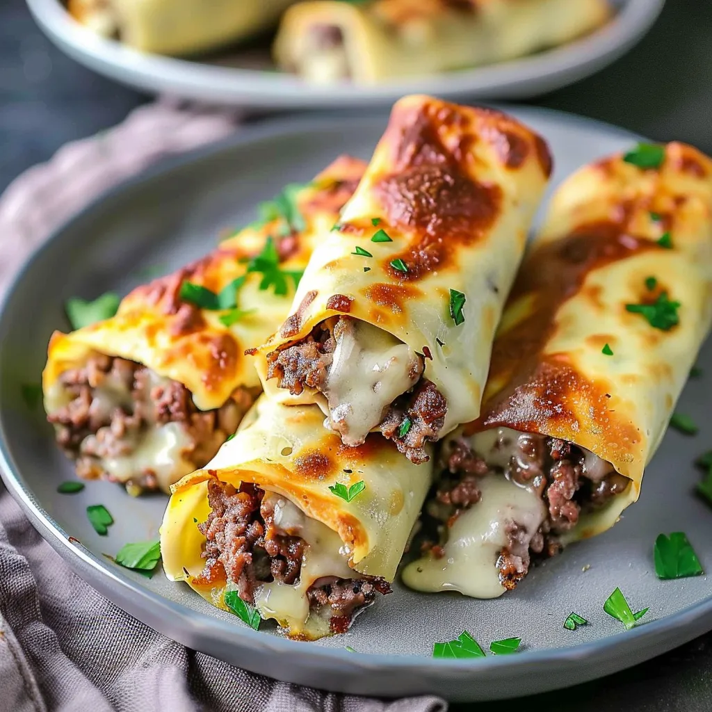 A plate of food with meat and cheese.