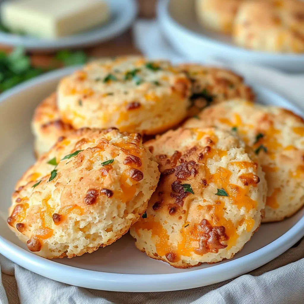 A plate of cheesy biscuits.