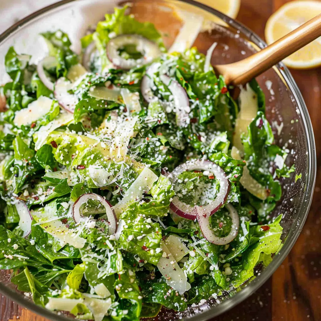 A bowl of salad with onions and cheese.