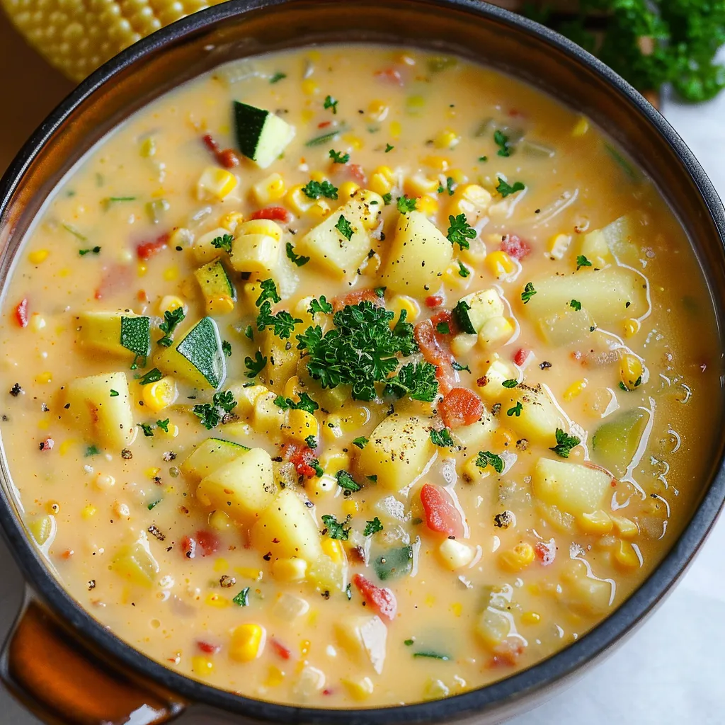 A bowl of soup with vegetables.