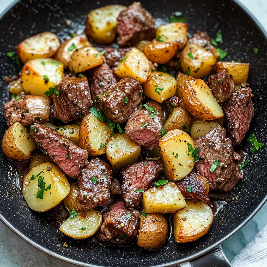 A bowl of meat and potatoes.