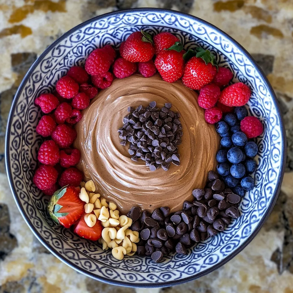 A bowl of fruit and chocolate.
