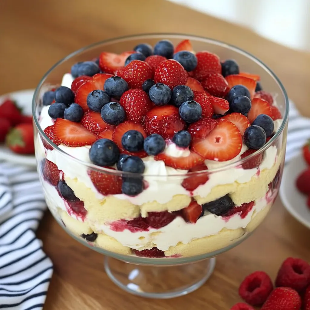 A glass bowl filled with berries and whipped cream.