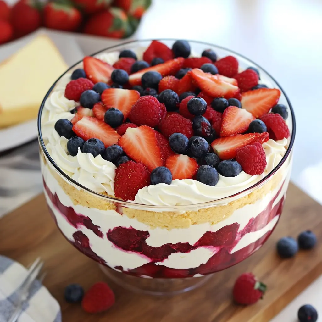 A glass bowl filled with berries and whipped cream.