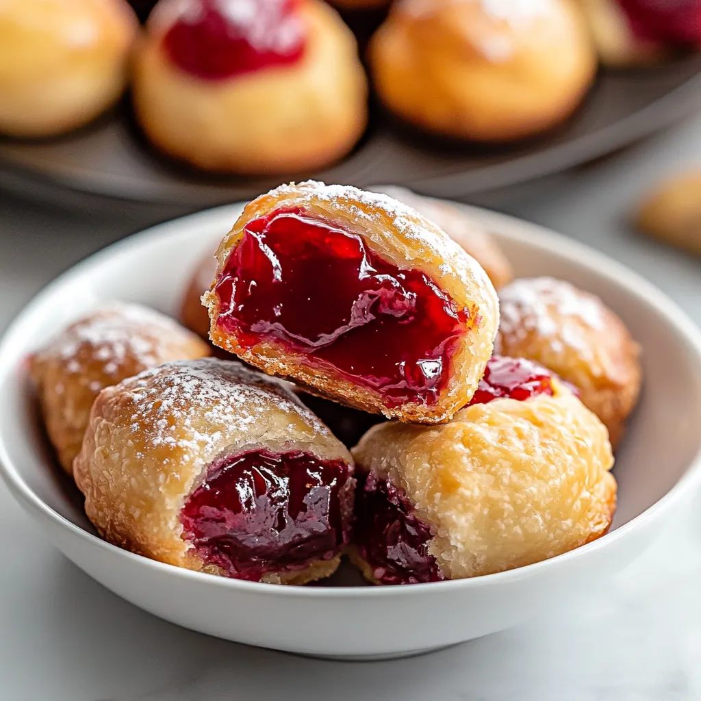 Bowl of jelly filled pastries.