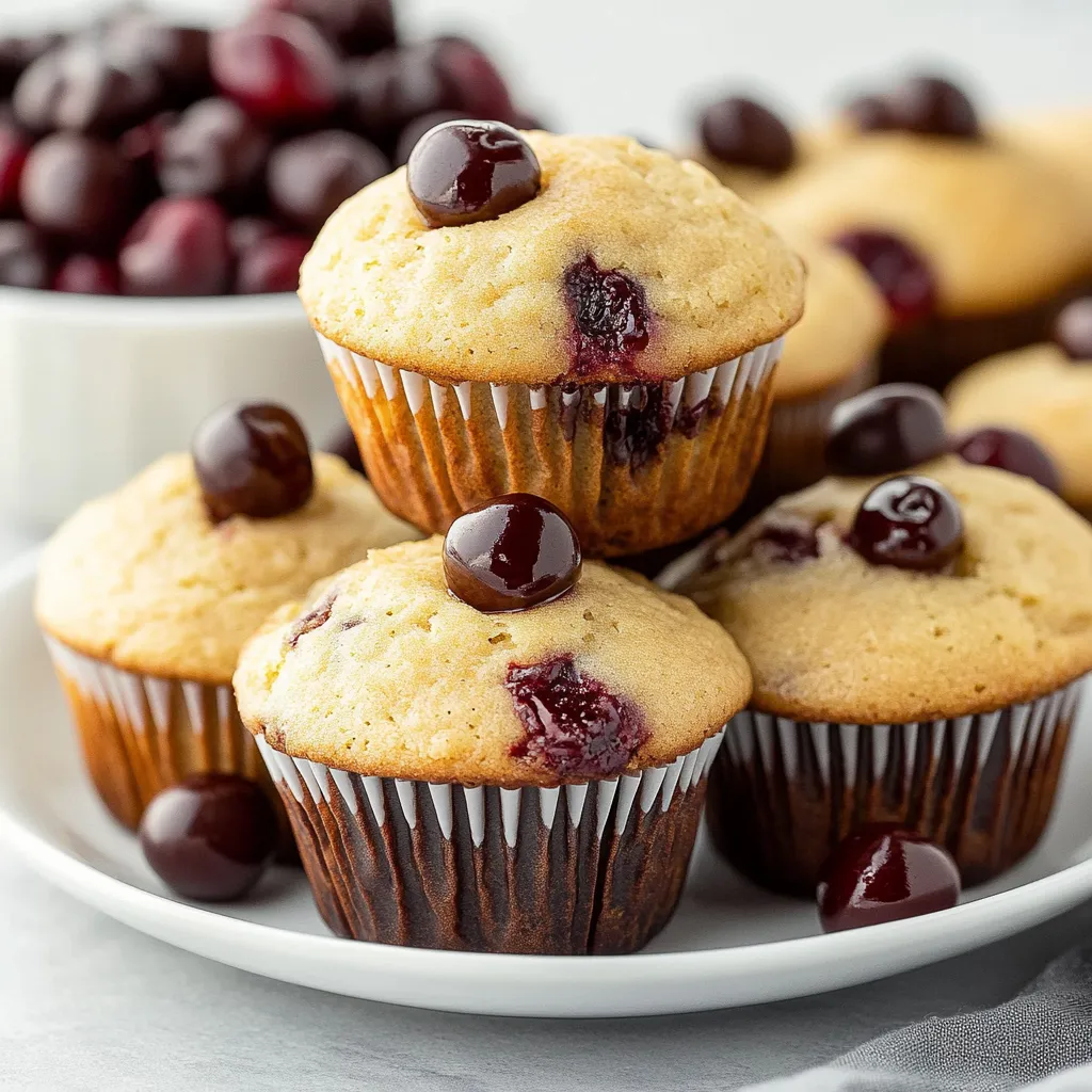 A plate of muffins with berries on top.