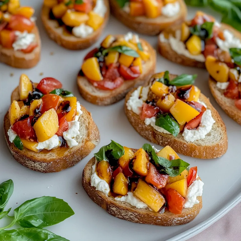 A plate of toasted bread with tomatoes and cheese.