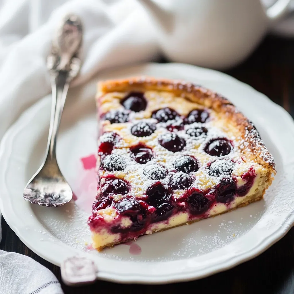 A slice of pie with berries and whipped cream.