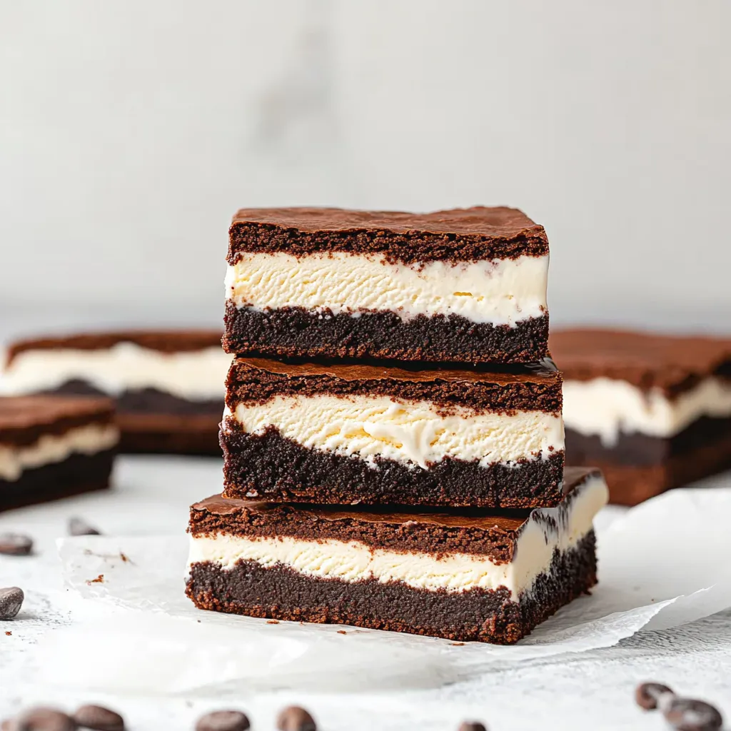 A stack of chocolate and vanilla ice cream sandwiches.