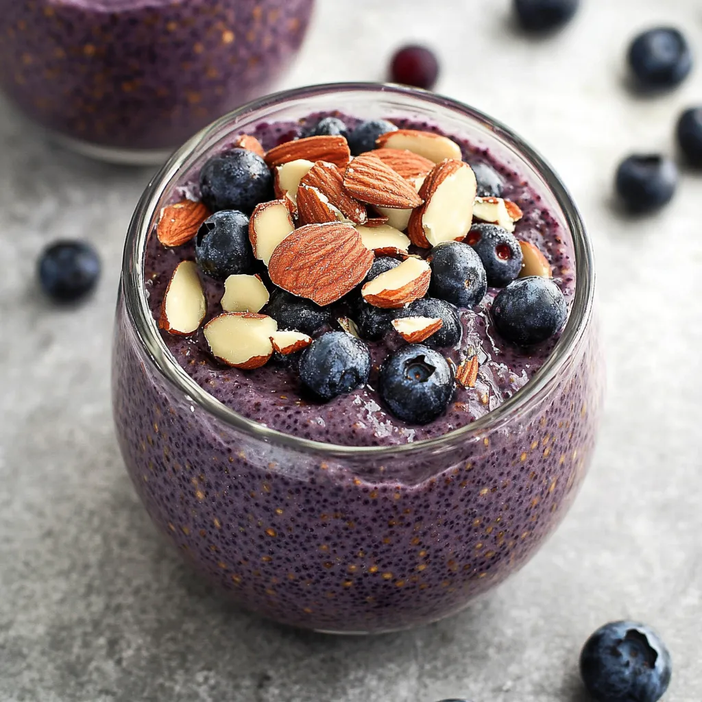 A glass of blueberries and almonds.