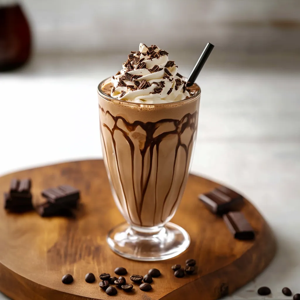 A glass of chocolate milk with whipped cream.