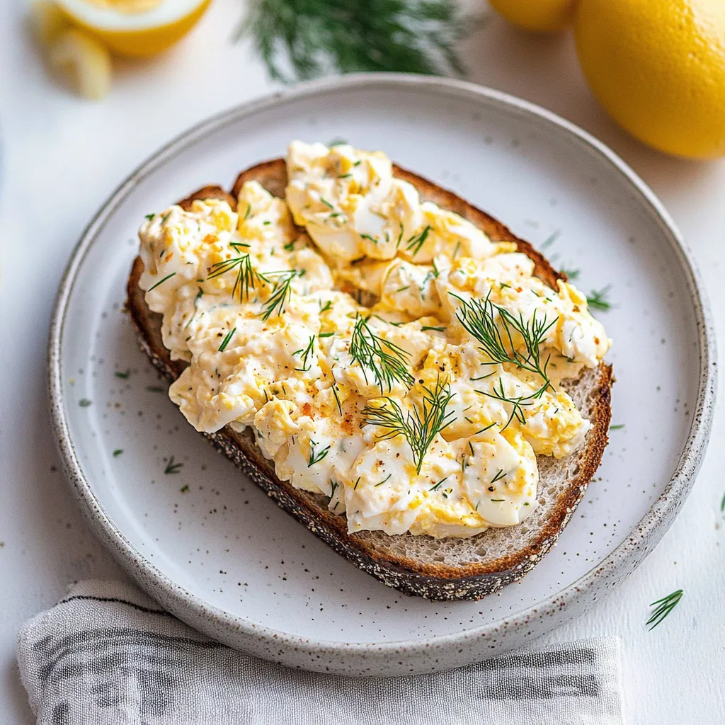 A slice of toast with eggs and herbs on it.