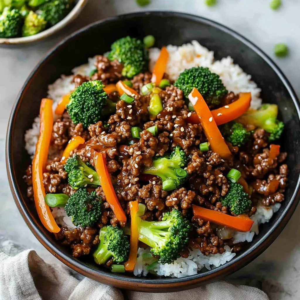 A bowl of beef and broccoli.