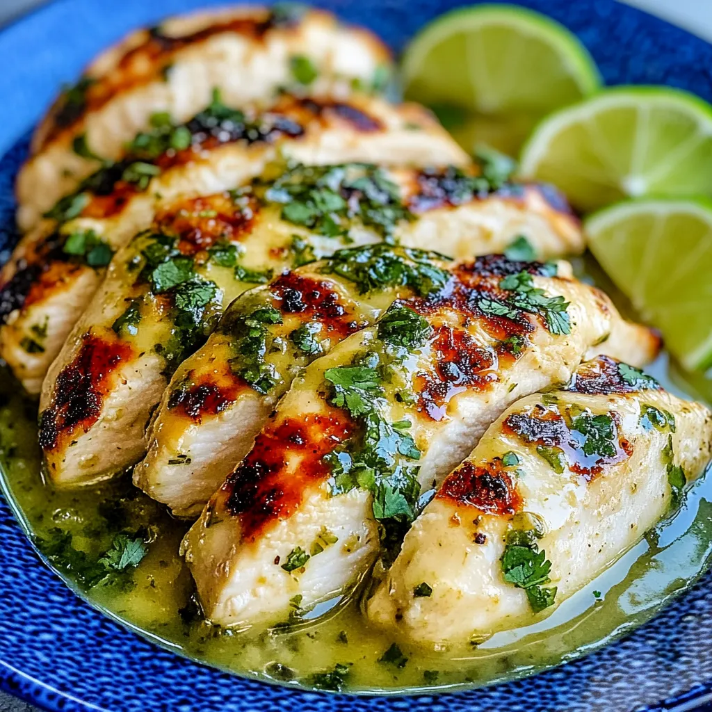 Chicken with lime and herbs.