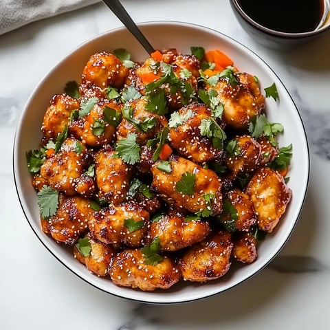 A bowl of chicken with vegetables.